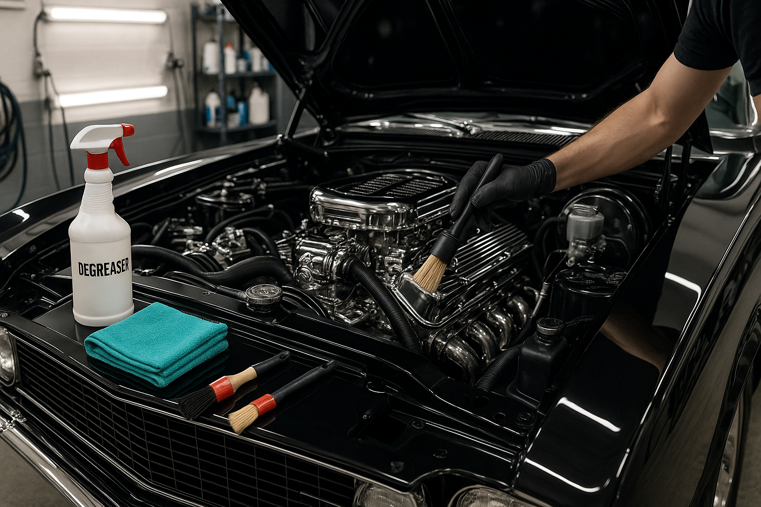 engine bay cleaning